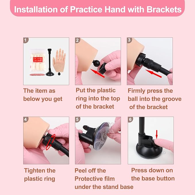 Nail practice hand for acrylic