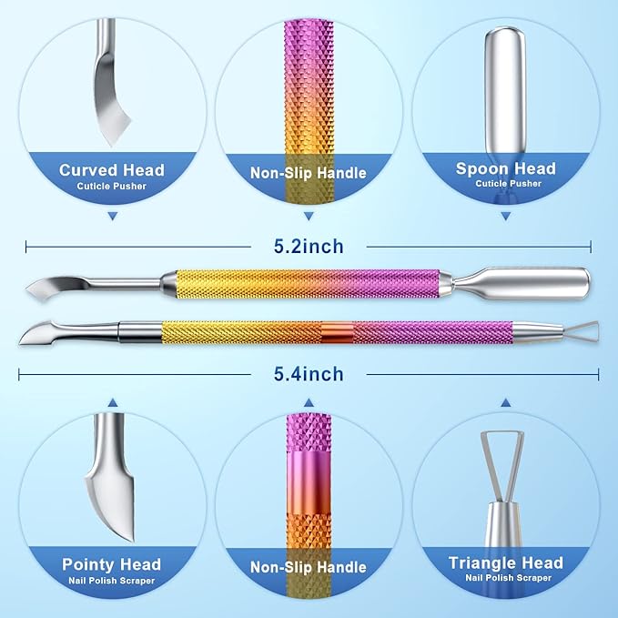 2pcs metal pink-yellow gradient cuticle