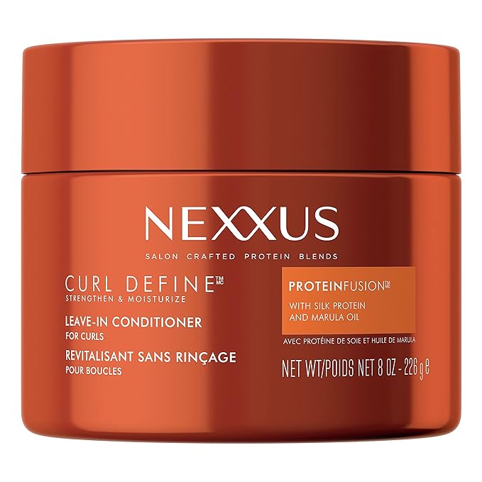 Nexxus Curl Define Leave-in Conditioner for Curly Hair with ProteinFusion Curl Conditioner for Moisturizing Curls 8 oz
