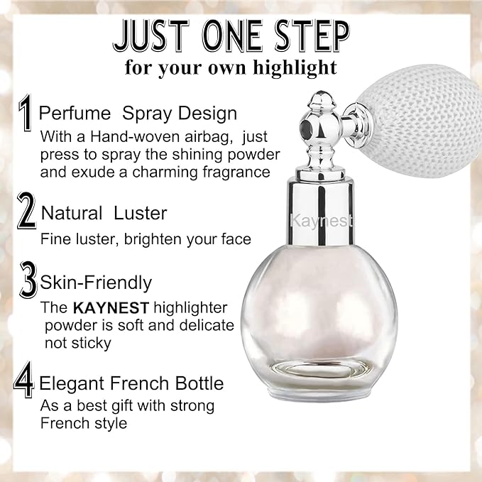 Highlighter Powder Spray, Longwear Glitter Spray for Body,