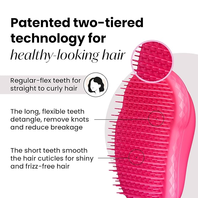 Tangle Teezer Original Detangler Brush, Dry & Wet Hairbrush for All Hair Types, Pink Fizz