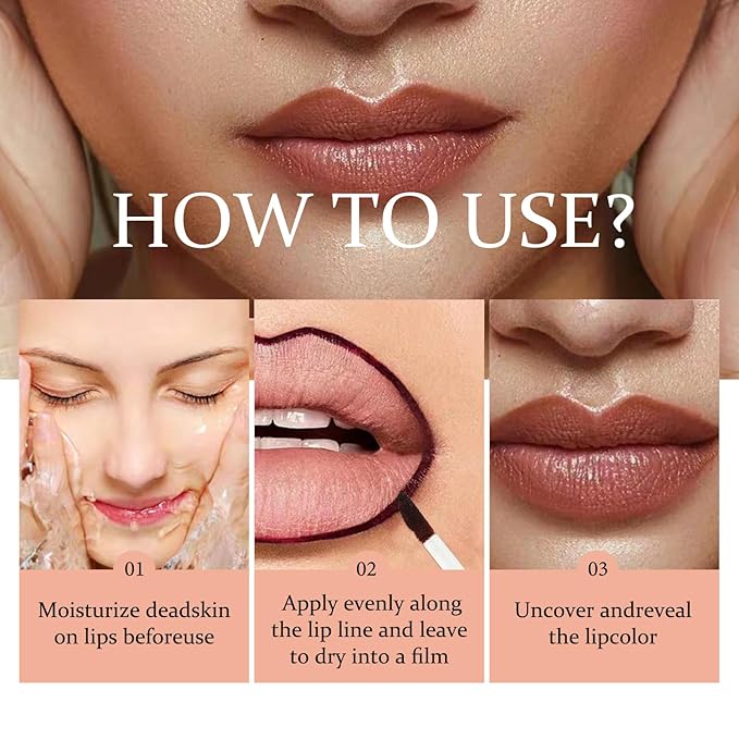 Peel Off Lip Liner Stain Velvet Tint – Long-Lasting, Moisturizing, Non-Sticky Matte Lip Lacquer, Highly Pigmented, Smudge-Proof Liquid Lipstick Makeup (orange color)