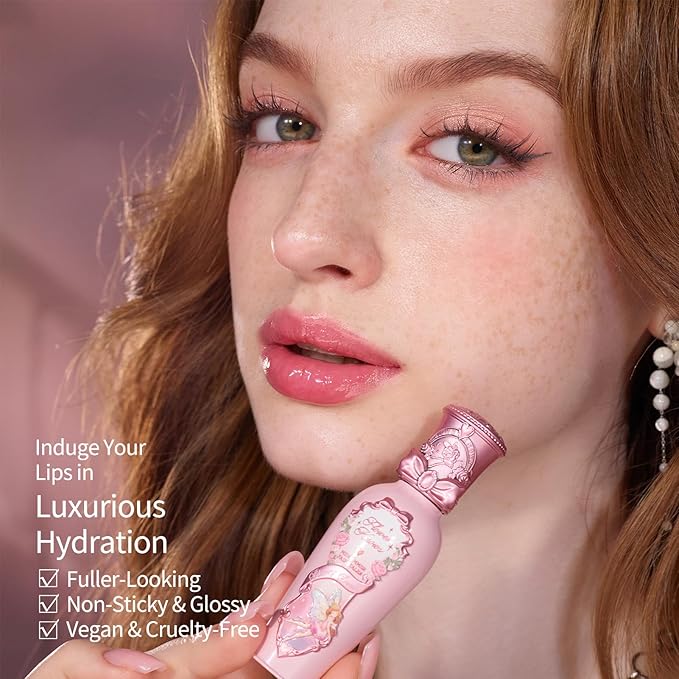 Flower Knows Midsummer Fairytales Lip Gloss G05 Freesia + Violet Strawberry Rococo Glitter Lip Gloss G02 Rasberry Booze