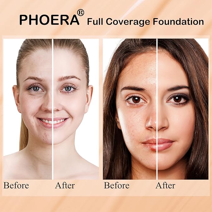 PHOERA Foundation Makeup for Wome Full Coverage Foundation 30ml