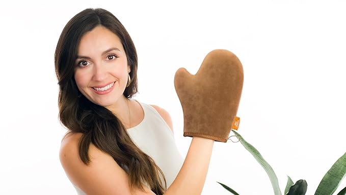 Bronze Tan Self Tanning Mitt Applicator With Thumb - Self Tanner Mitt for Application of Self Tanning Mousse or Lotion - Machine Washable And Reusable Ultra Soft Tanning Glove For Self Tan