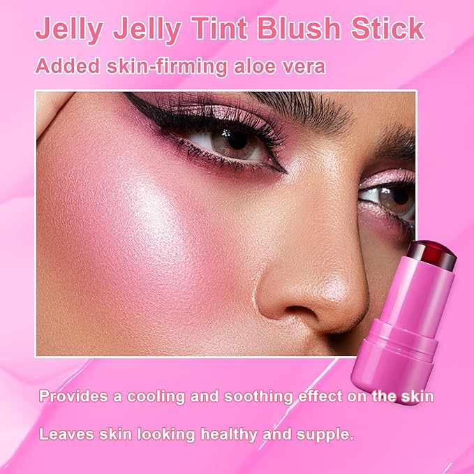 2PCS Cooling Water Jelly Lip Tint/Blush, Jelly Blush Cooling