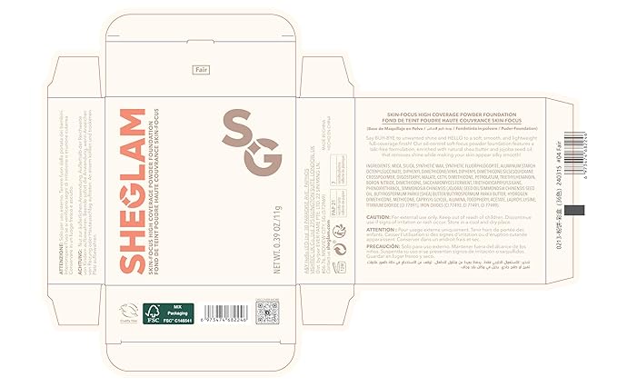 SHEGLAM SKin-Focus Full Coverage Powder Foundation Oil-Control Lightweight