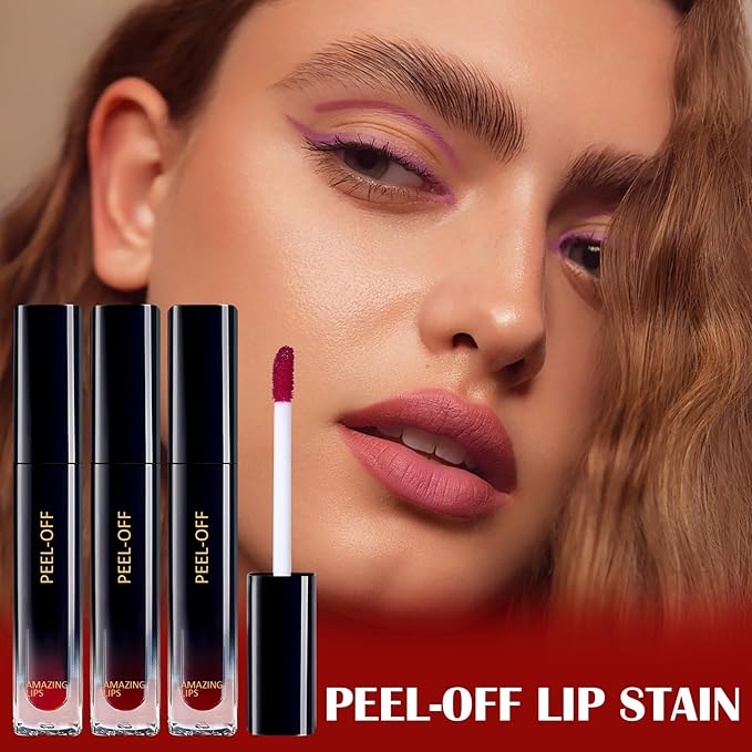 3 Colors Peel Off Lip Liner Stain, Peel Lip