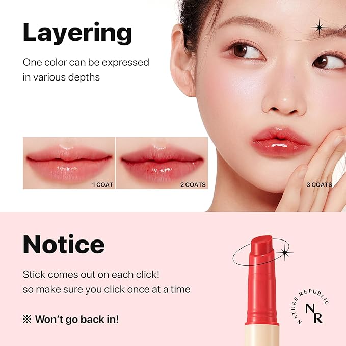 Nature Republic HONEY MELTING LIP (04 POMEGRANATE) SOFT LIP STICK, Hydrating Gloss, Moisturizing balms, Sheer tint, Shine & Glowy Finish, korean make up