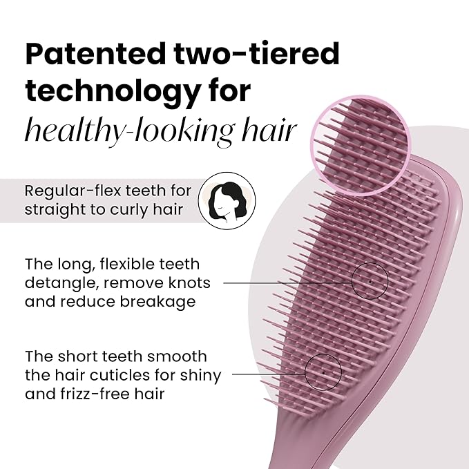 Tangle Teezer Plant-Based Ultimate Detangler Brush, Dry & Wet Hair Brush, Eliminates Knots & Reduces Breakage for All Hair Types, Earthy Purple