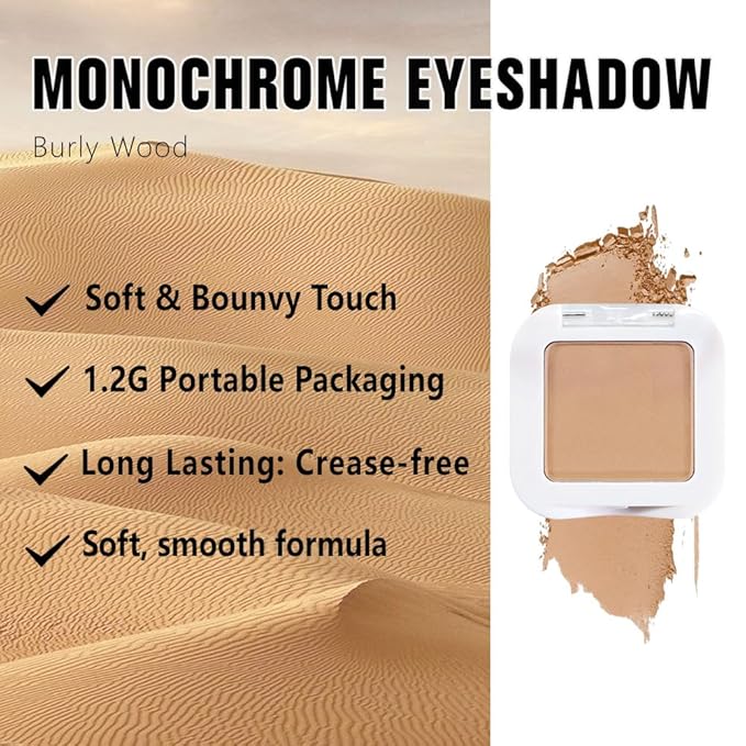 Kaely Pressed Single Eyeshadow Makeup, Light Nude Brown Matte Highly Pigmented Monochrome Eye Shadow Palette, Waterproof Neutral Powde Mini Eyeshadow, sombras para ojos, Lightweight Blendable, 13