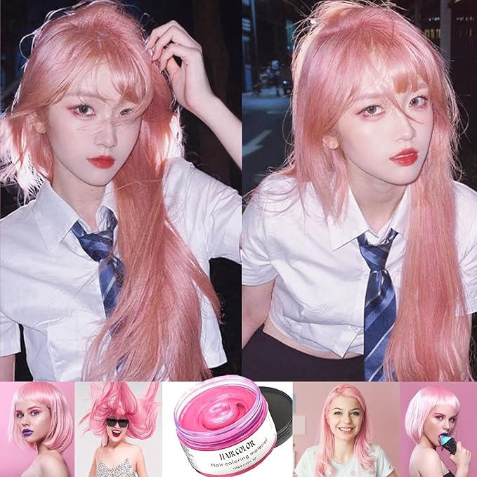 Instant Pink Hair Wax Dye,Natural