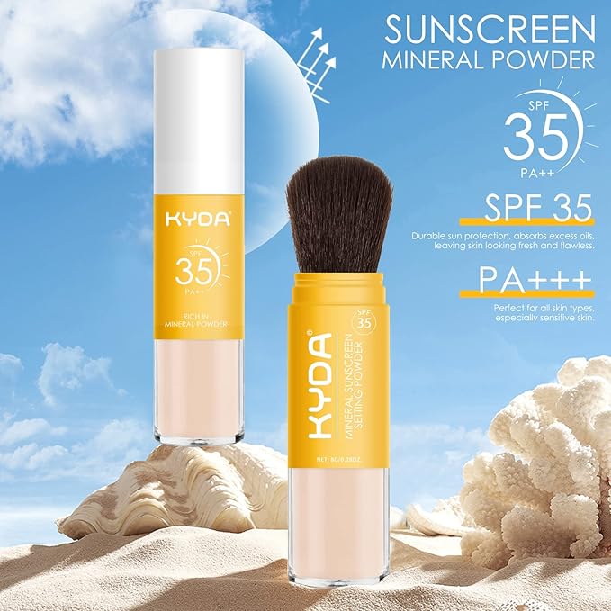 KYDA Mineral Sunscreen Setting Powder, SPF 35, Translucent, Ownest Beauty