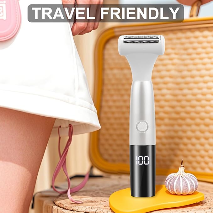 5 in 1 Bikini Trimmer for Women - Electric Razors for Women, Cordless Rechargeable Electric Shaver, IPX7 Waterproof Wet Dry Lady Body Hair Remover for Face Nose Eyebrow Arm Leg Pubic Armpit Bikini