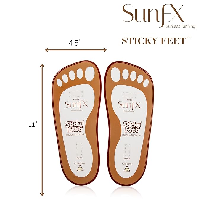 SunFX Disposable Sticky Feet Protectors (50-PAIRS) Spray Tan Feet Protector Pads for Sunless Airbrush Tanning