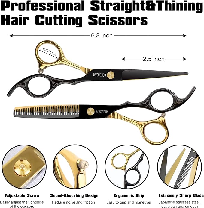 Hair Cutting Scissors Set Black