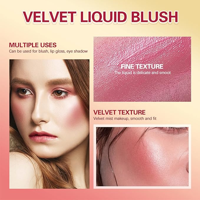 Liquid Blush, Natural Matte Velvet Finish, Soft Cream Rosy Mauve)