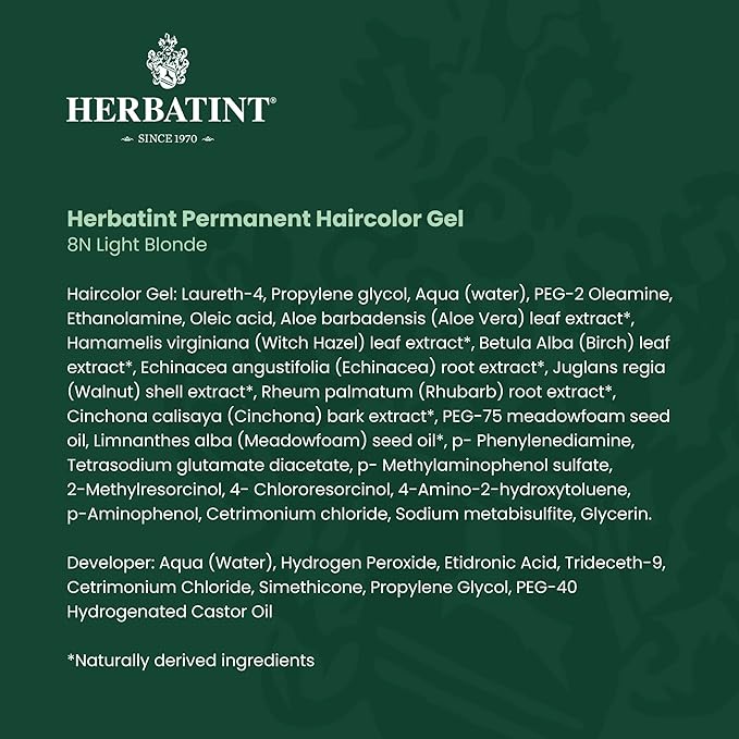 Herbatint Permanent Haircolor Gel, 8N