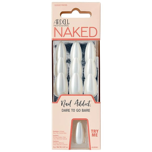 Ardell Nail Addict Naked Seductress, Press On Nails, Medium Almond Shape, Nail Kit, 1-Pack