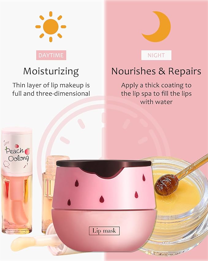 2Pcs Watermelon Lip Balm Honey Pot Exfoliator