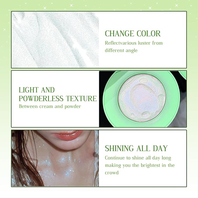 Highlighter Palette, Chameleon Face Shimmer Blush Makeup, Multichrome Face