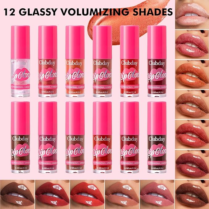 Lip Plumping Gloss Lip Gloss Moisturizing Tinted Lip Gloss Long Lasting Waterproof Hydrating Plumping Lip Oil For Women (12#)
