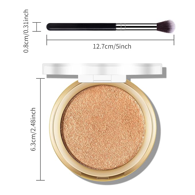 Baked Highlighter Powder Palette, Makeup Highlighter Powder Palette Bronze Glow