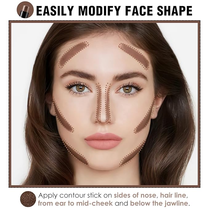 FOCALLURE Cream Contour Stick, Matte Bronzer Stick, Professional