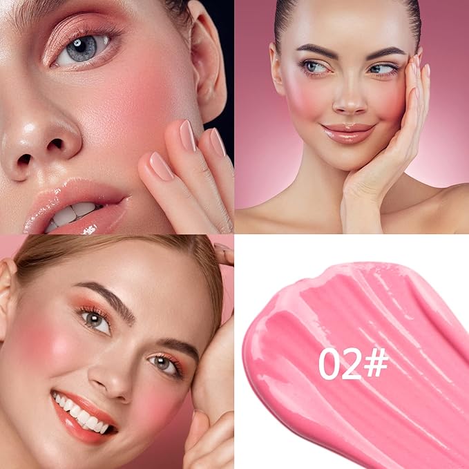 Liquid Blush,Luxsea Cream Blush Liquid Stick for Cheeks, Party (Pink)