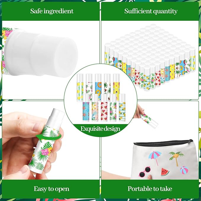 100 Pcs Summer Lip Balm Bulk Gifts