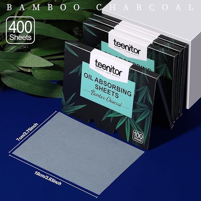 Teenitor 400 Counts Oil Blotting Papers for Face, Large 10cmx7cm
