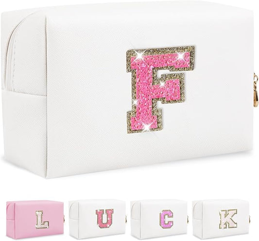 Personalized initial letter makeup bag,