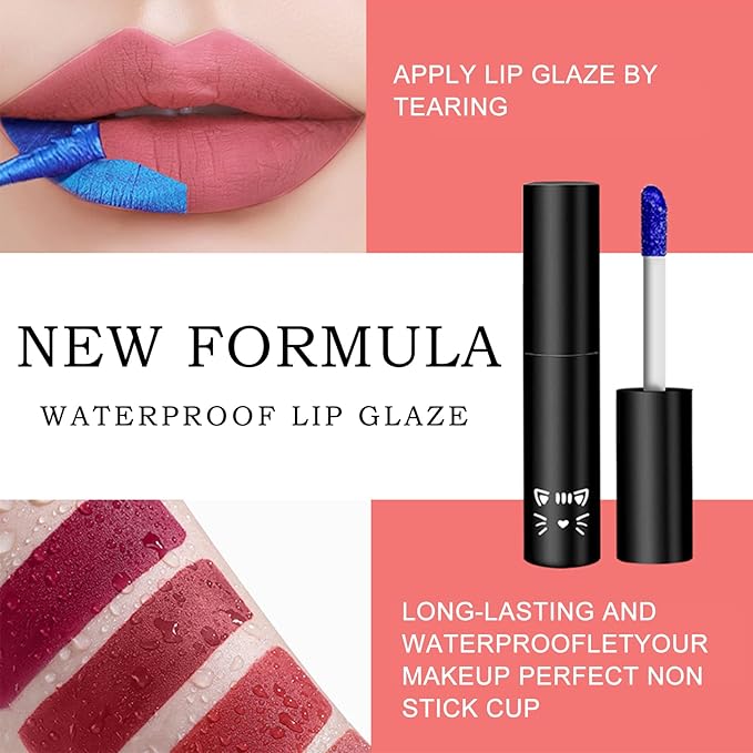 Peel Off Lip Stain Lip Tint Matte Liquid Lipstick Nude Lip Gloss Long Lasting Waterproof Lip Tint Stain Non-stick Cup Peel Off Lipstick Lip Makeup for Women Girls - 01