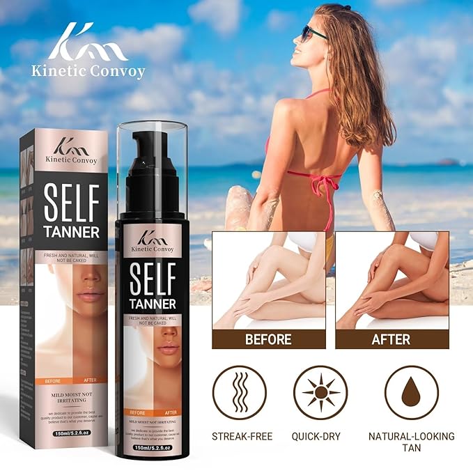 Self Tanner Tanning Lotion-Nice smell,Natural & Organic Ingredients Clear Self Tan - Sunless Tanning Lotion Best Sellers for Face,Body,and Legs. Moisturizer for Fair to Medium Skin
