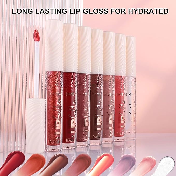 Lip GlossTinted Glitter Lipgloss Lip Oil Teens Moisturizing Lipstick Lip Balm High Shine And Vegan Plumping Lip Gloss For Women Girls Long-Lasting Dry Lip Care lip pumper gloss 08Jelly Red
