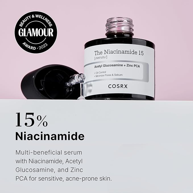 COSRX 15% Niacinamide Face Serum, 0.67 fl oz, Pore Minimizer Serum for Face, Even Skin Tone, Korean Skin Care