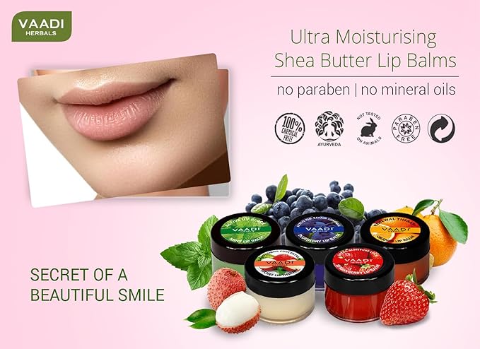 Vaadi Herbals Assorted Lip Balms, 10g
