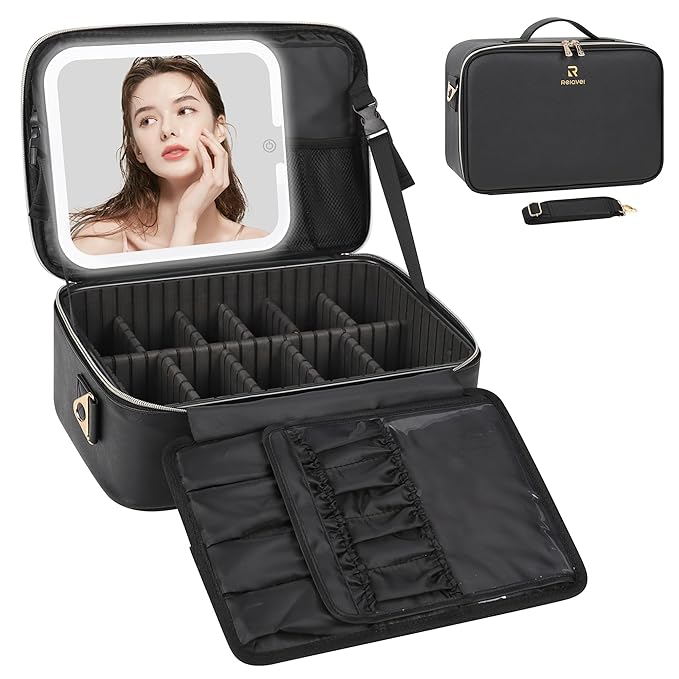 Relavel makeup train case with