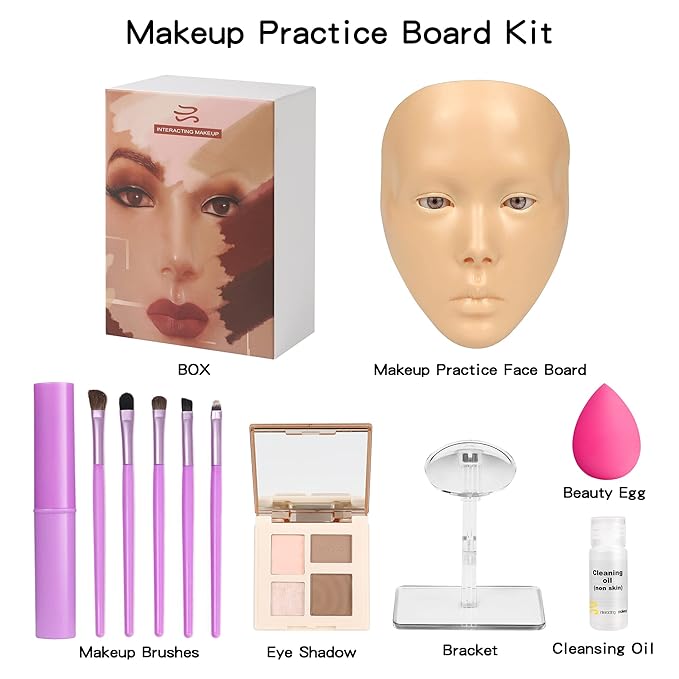 Makeup Practice Mannequin Face, 5d Reusable Silicone Makeup