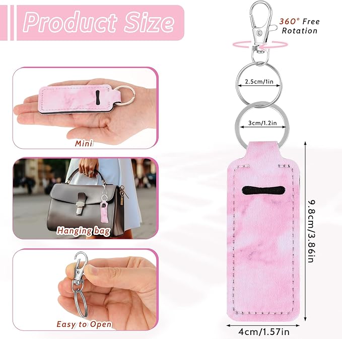 4Pcs Chapstick Holder Keychain, Lip Balm Blue)