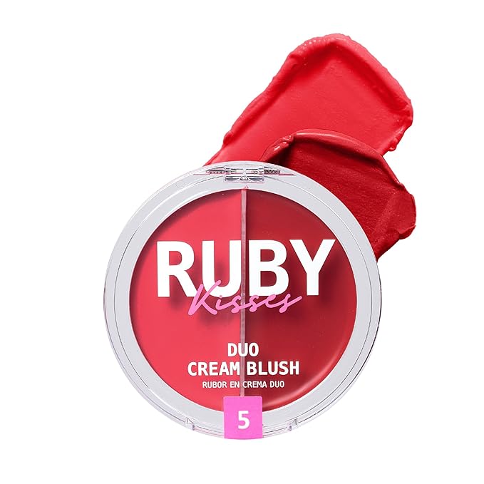 Ruby Kisses Duo Cream Blush, Smooth, Natural-Looking, Long-Lasting Face