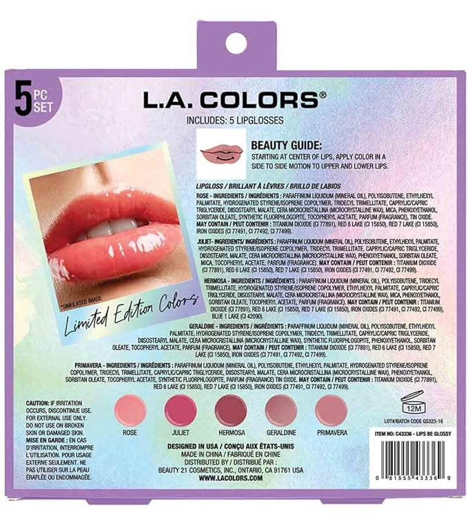 L.A. COLORS All Is Bright 5pc Glossy Lip Bright