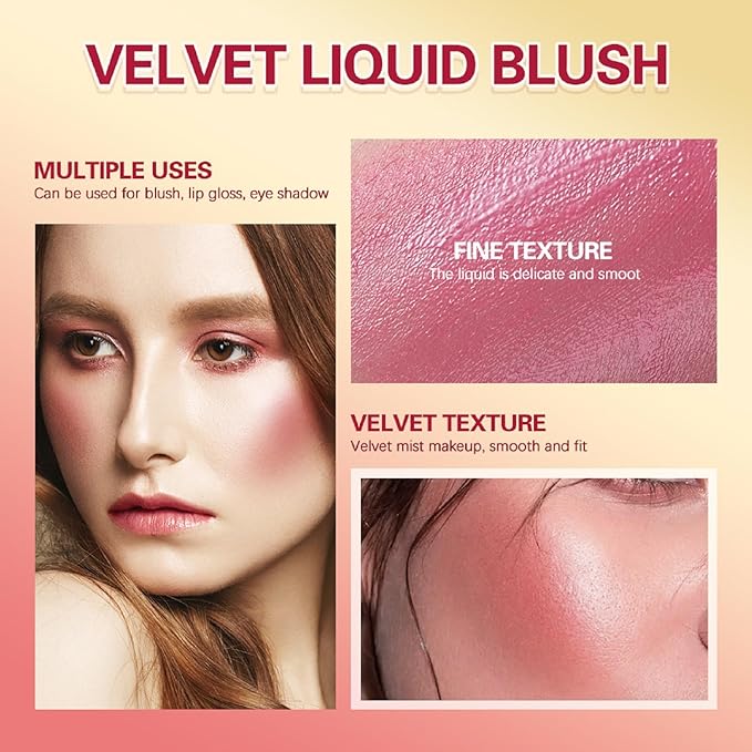 Liquid Blush, Natural Matte Finish Looking, Dewy Cheek Red 04)