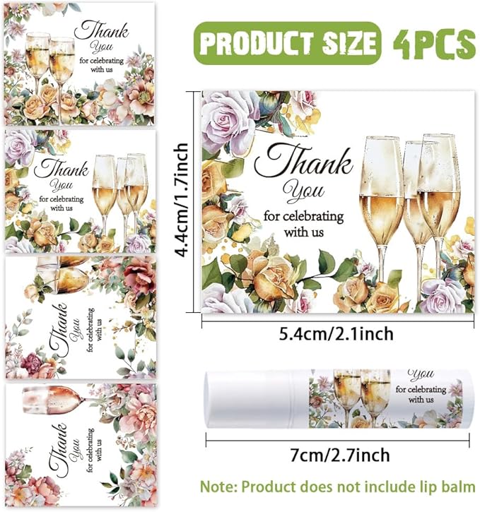 OLYCRAFT 100Pcs Self-Adhesive Lip Balm Tag