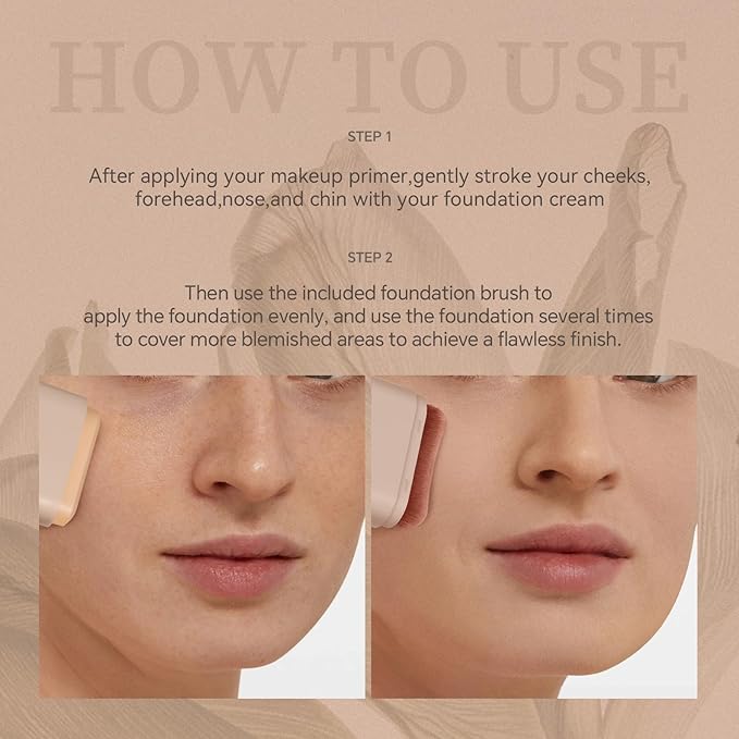 Multi-Use Foundation Stick Makeup with Brush,High Coverage Blendable Makeup Stick(#4)