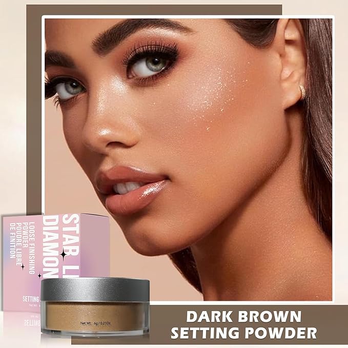 Loose Face Powder Setting Powder, Shimmer Glitter Loose