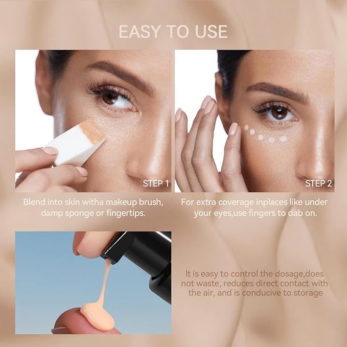 Liquid Foundation,Matte 3-in-iquid Foundation Lightweight, Hydrating CC Cream Cruelty-Free (03) 1 L