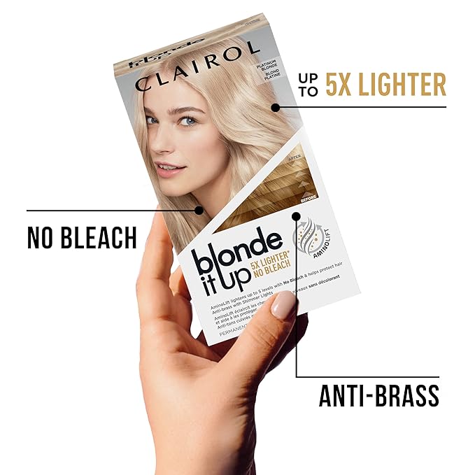 Clairol Blonde It Up Permanent Hair Dye, Platinum Blonde Hair Color, Pack of 2