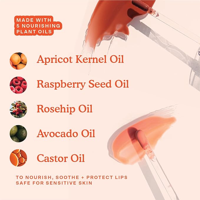 Tower 28 ShineOn Lip Jelly, FIRE, Non-Sticky, Hydrating Vegan Lip Gloss in Sheer Orange, Moisturizing Apricot and Raspberry Seed Oil, Clean, Cruelty Free