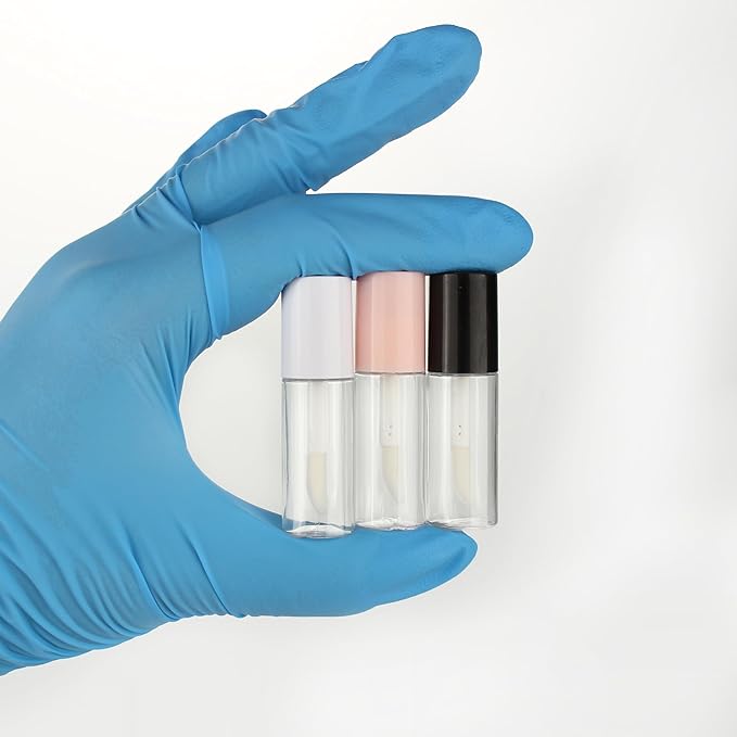 COSIDEA 10pcs 3ml empty lip gloss tubes with wand 0.1OZ Round mini Pink lipgloss tube container for DIY cosmetics packing